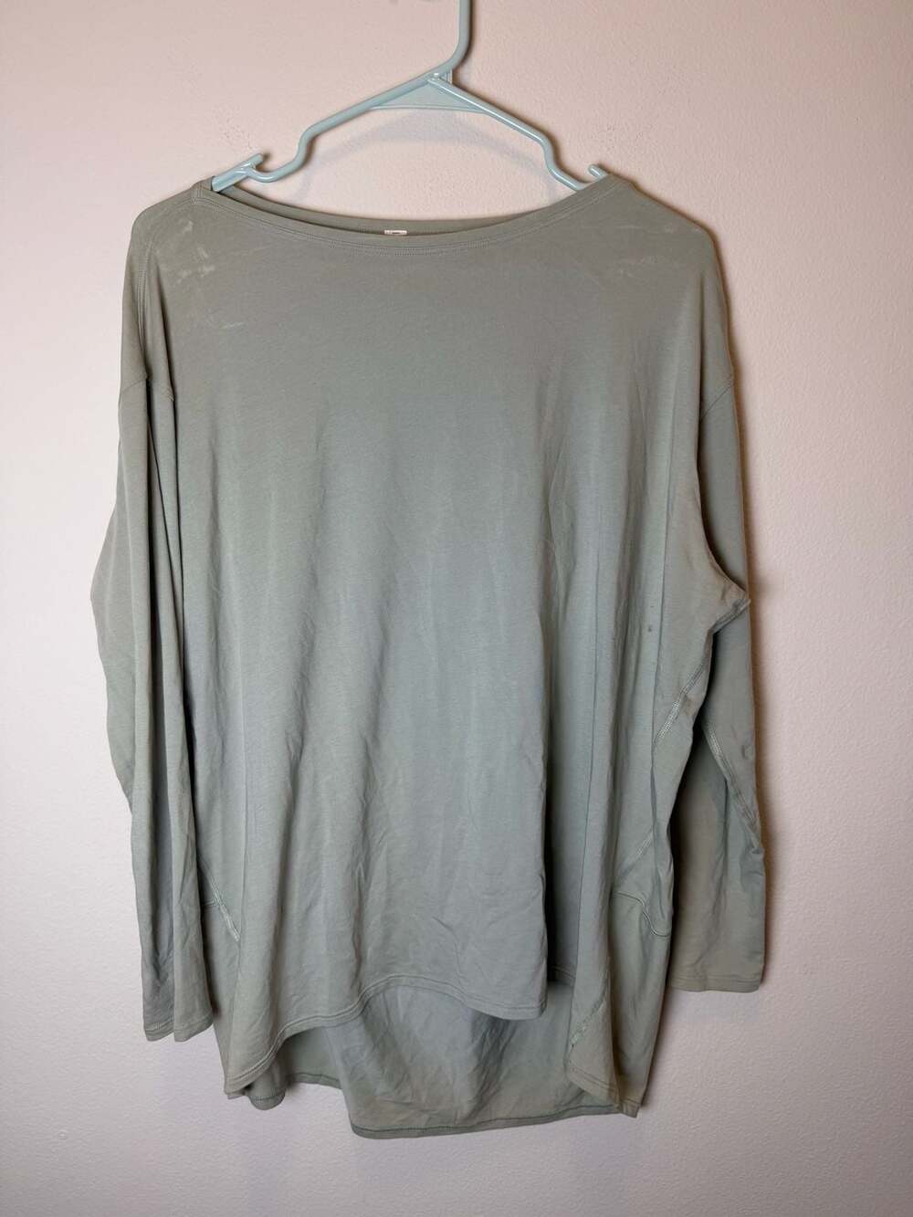 Lululemon Back in Action Long Sleeve Shirt Green Oversized